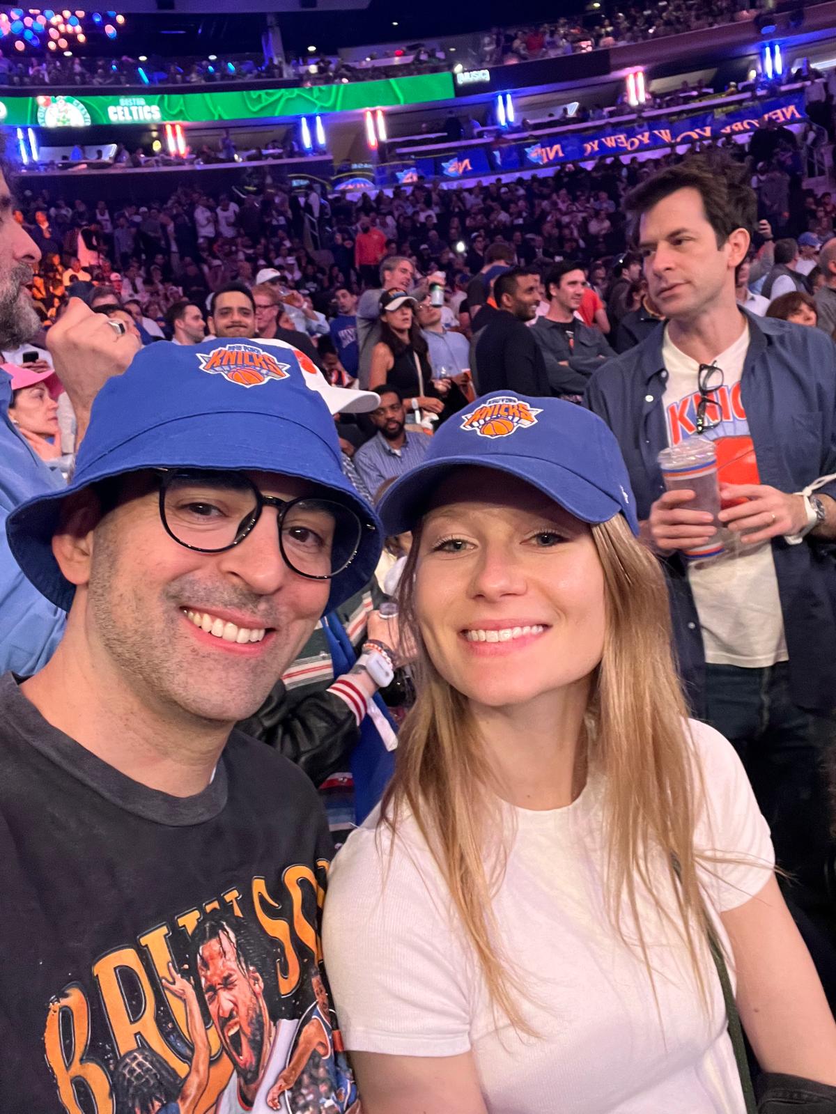 Eliza and Dan at a Knicks game